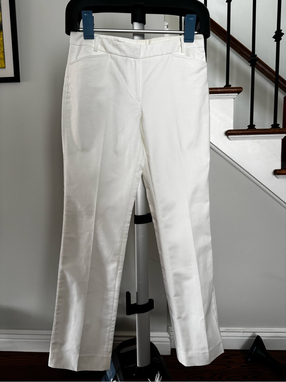 Brooks Brothers White Straight-Leg Tailored Trousers